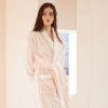 High Quality Plus Size Thick Flannel Bath Robe Pearly Decorated Women Bathrobe