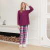 Autumn Polar Fleece Suit Thermal Printed Pajamas Set Women Sleepwear