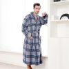 Coral Fleece Shawl Collar Bathrobe for Men
