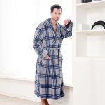 Coral Fleece Shawl Collar Bathrobe for Men