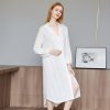 Spring Lounge wear Transparent Women Cardigan Buttons Sleepwear