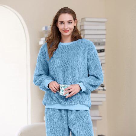 Fluffy Pajamas Winter Thick Fleece Pajama Women Sleepwear