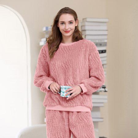 Factory Price Fluffy Pajamas Winter Thick Fleece Pajama Lounge Pajama