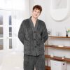 Winter Sleepwear Buttoned Pajamas Lounge Men's Fleece Pajama