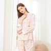 New Fashion Women Viscose Cotton Spring Pink Pajamas Set