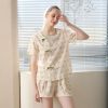 Factory New Design Cute Pajamas Silky Pajama Printed Pajamas