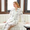 2023 New Arrival Printed Viscose Cotton Pajamas Set for Women