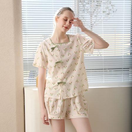 short sleeve women's pajama set fresh cotton