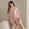 women's short sleeve pajama set pink