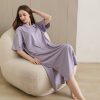 women's short sleeve long shirt dressing gown