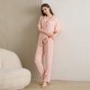 women's long sleeves pink pajama set