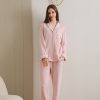 women's long sleeves pink pajama set with hood