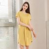 Women's  sexy yellow dressing gown short sleeves