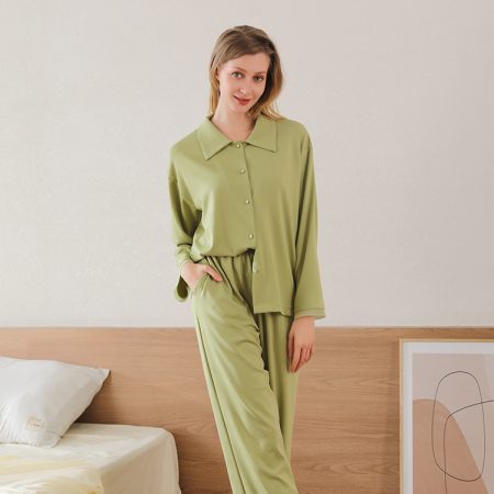 women's long sleeves cotton pajama set