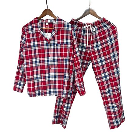 Custom cotton check pajama set