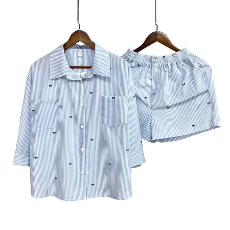 custom Women's long-sleeved shorts pajama set