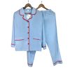 Women's plain cotton long pajama set