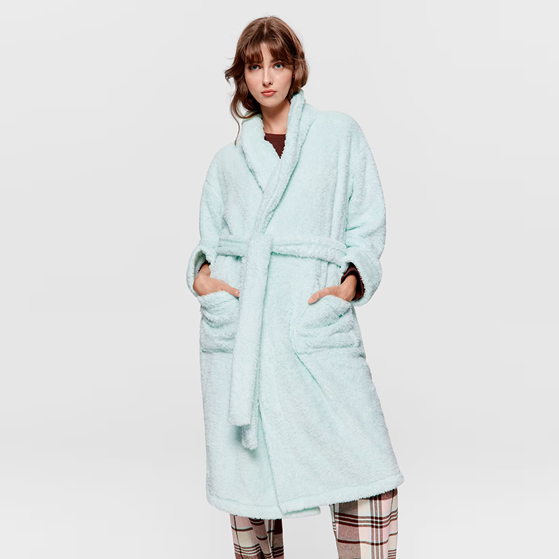 Women's bathrobe Cotton towel fabric nightgown