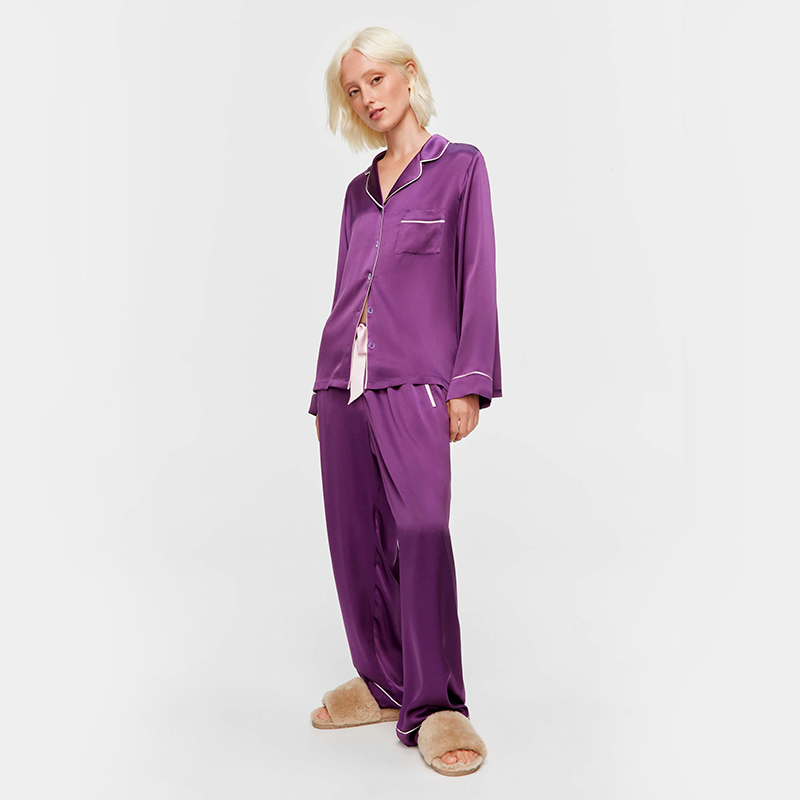 Women's satin pajama sets for spring and autumn