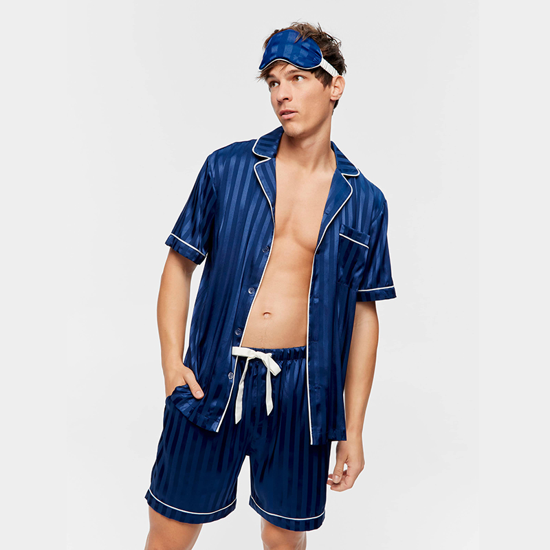 Men's summer satin Pajama Set