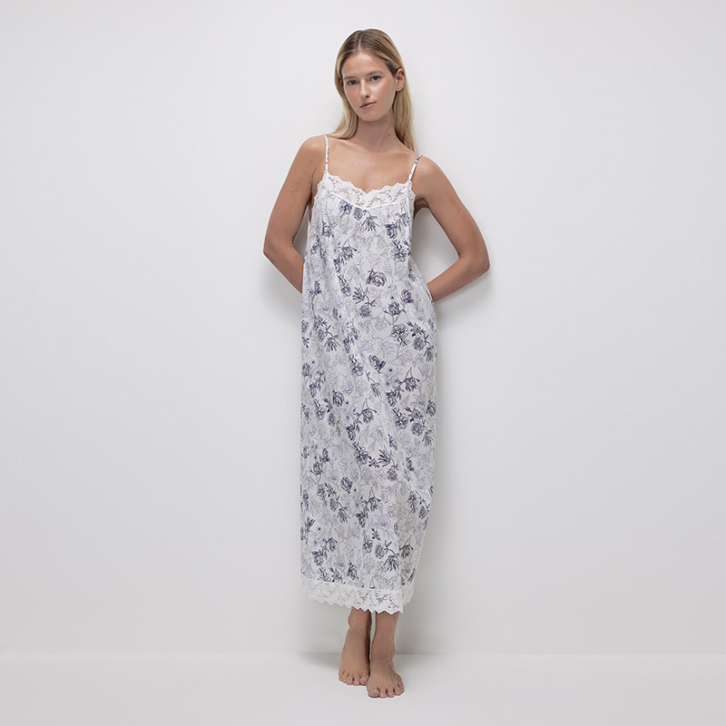 Women's cotton printed nightdress summer nightwear