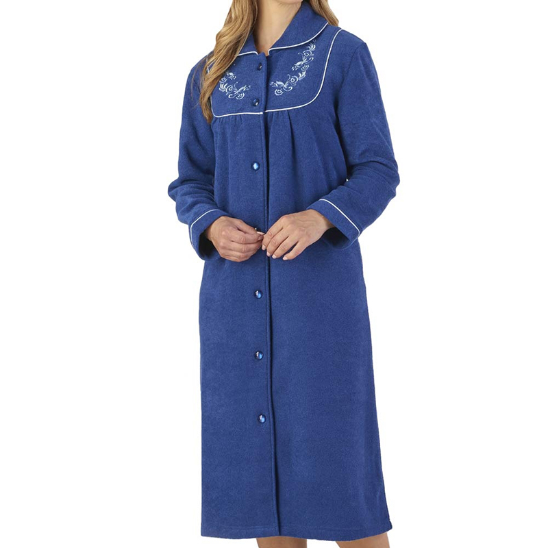 wholesale boucle fleece women bathrobe with buttons