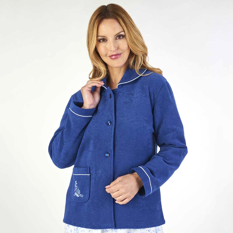 Lady's boucle fleece nightgown coat