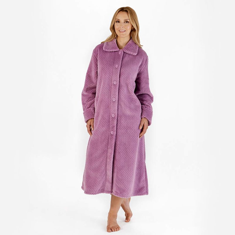 Women's shu velveteen robes with buttons