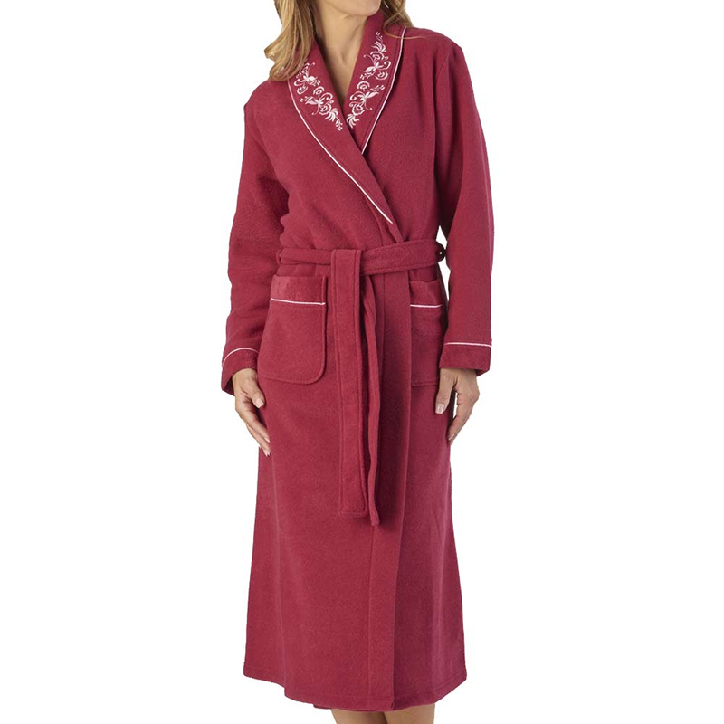 women boucle fleece bathrobe