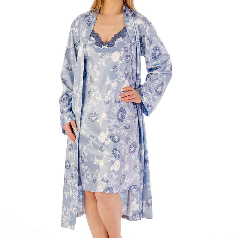 Women's printed nightdress with robes