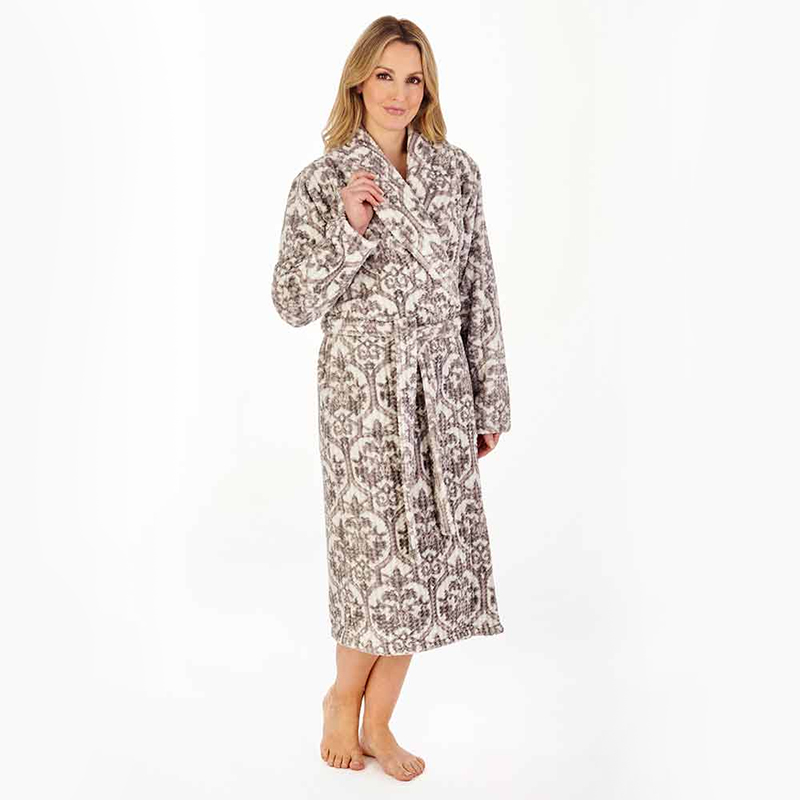 women's flannel bathrobe printed pyjamas