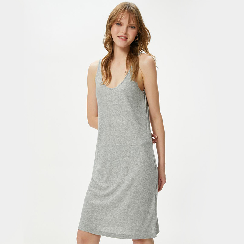 women nightdress Ribbed sleep dress