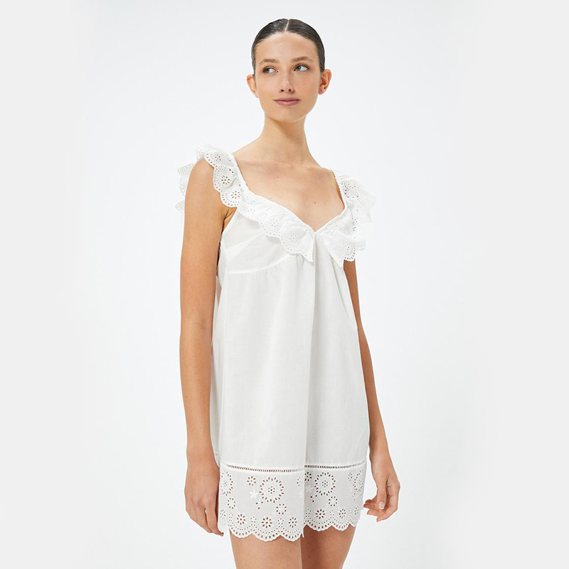 Women's white cotton nightdress