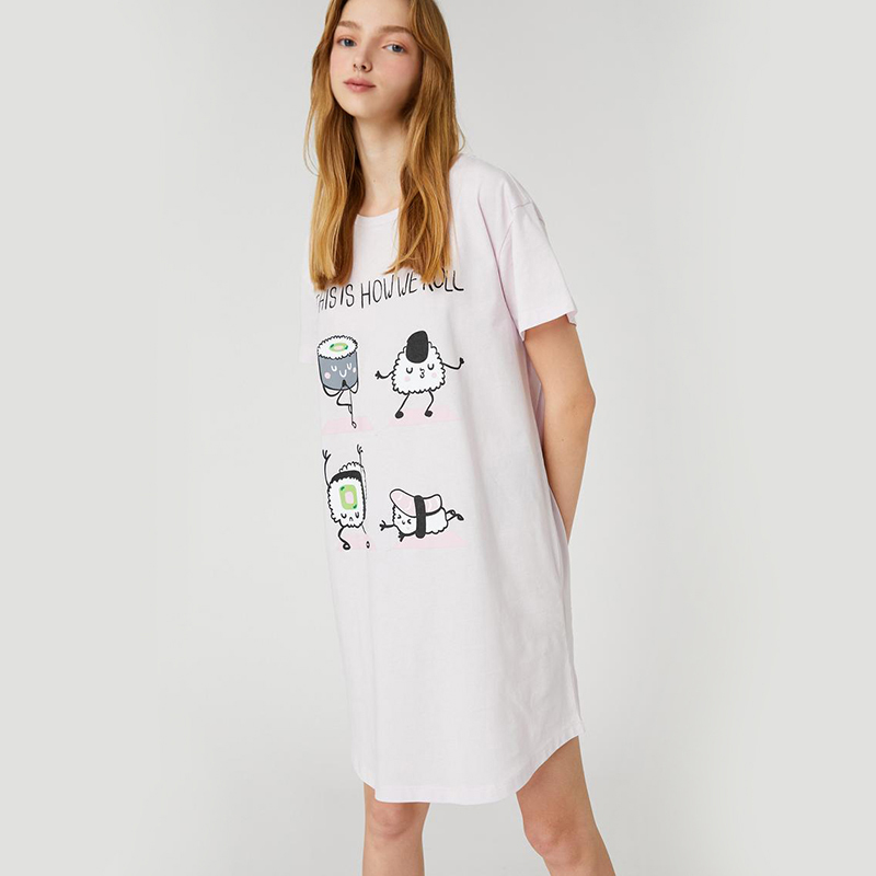 New desgin Knitted cotton nightdress for women