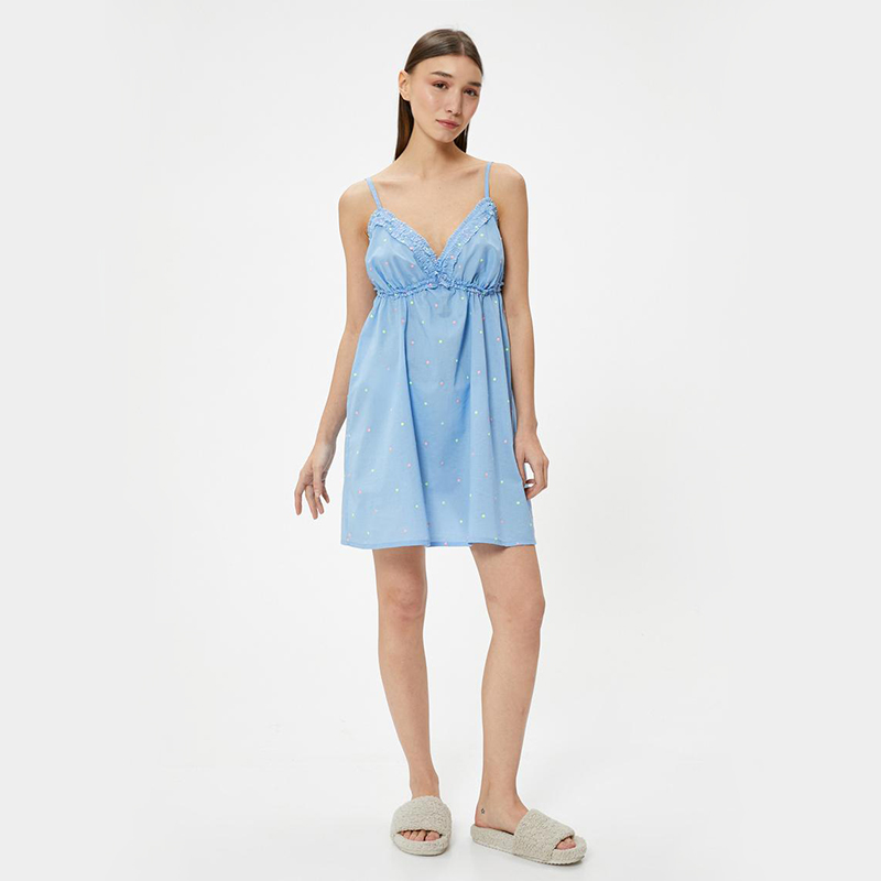 Embroidered cotton nightdress
