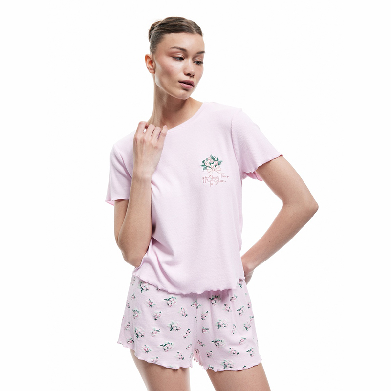 women short Ribbed pajamas set