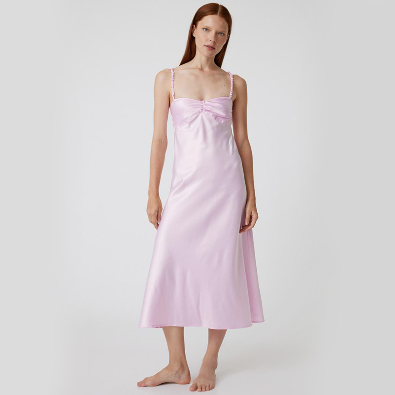 Pink women satin nightdress