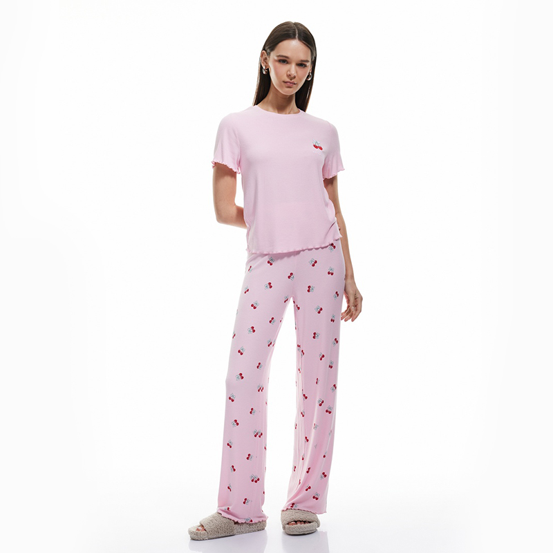 Women's short-sleeved long pants pajama set