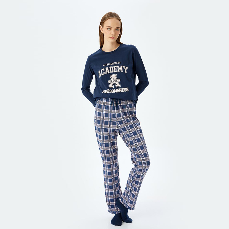 Cotton long sleeve printed pajama set