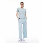 Women's short-sleeved long pants pajamas set