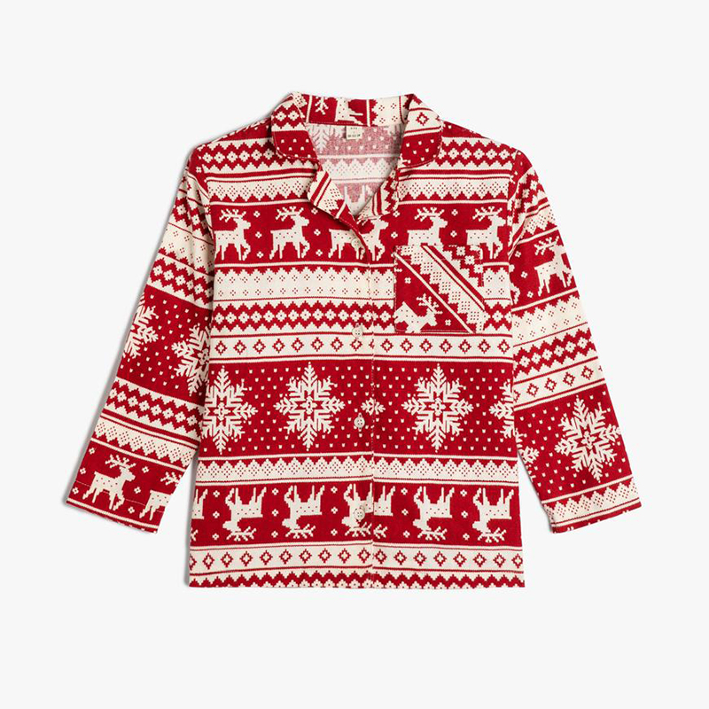 Crew neck long sleeve christmas themed pyjama top
