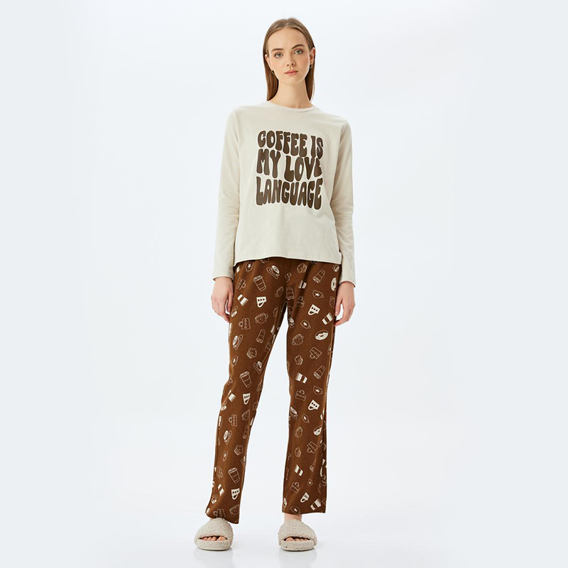 Printed cotton 2-piece pajama set