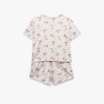 printed short sleeve crew neck shorts pajama set