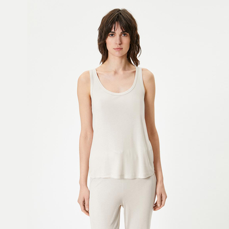 U neck ribbed thick strappy pajama top