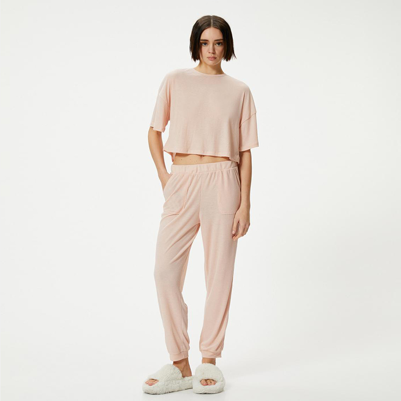 Crew neck short sleeve pyjama top